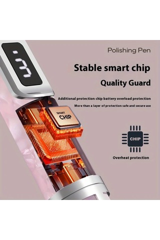 Willowhaven Profesyonel Tırnak Taşlama Ve Cilalama Kalemi Gri Kolay Paket 5 Başlık 3 Hız Usb-c Şarj Ev Salon