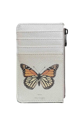 Dogo Kadın Beyaz Cüzdan - Moths And Butterflies Tasarım Renk Geçişli