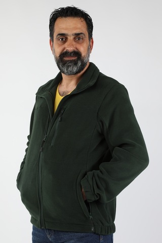 Erkek Fermuarlı Polar Yeşil