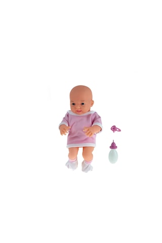 Oyuncak Bebek Roza Yeni Doğan Biberonlu Emzikli Et Bebek 25 Cm