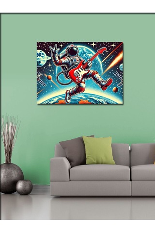 Kanvas Tablo Uzayda Astronot Macerası