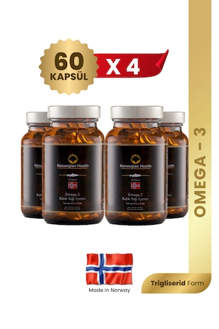 Norwegian Health Omega 3 1000 MG Somon&Morina Balık Yağı 4 x 60 Kapsül