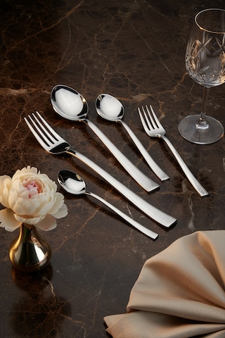 Bernardo Alya 36 Parça 6 Kişilik Çatal Kaşık Bıçak Takımı GÜmüş