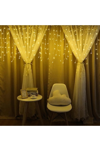 8 Fonksiyonlu 16 Saçaklı Perde Led 3 X 1 Günışığı 5365 Çok Renkli