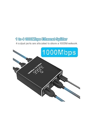 Ethernet Splitter 1x4 4 Port Ethernet Çoklayıcı 1000mbps Cat5 Cat6 Rj45 Kablo Çoklayıcı