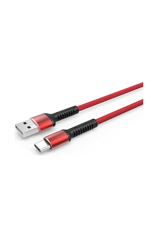 Ekılıf - Type-c Usb Kablo Ls63 - Kırmızı - T7648 Kırmızı