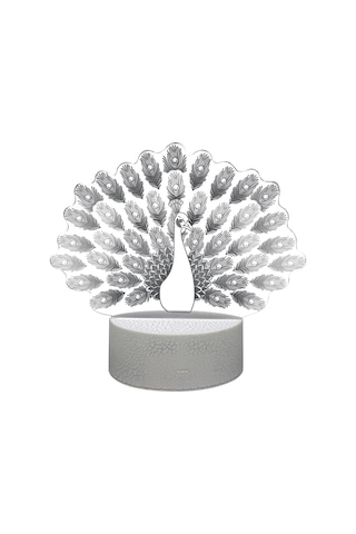 Yifomall 3d Dinamik Renkli Led Gece Lambası, Dokunmatik Ve Uzaktan Kumandalı, Usb/aa Pil Besleme, Abs Kırık Desenli, Yatak Odası Dekoratif Hediyelik Alet Lc-492 Beyaz