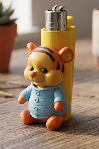 Sevimli Bebek Kaplan Figürlü Çakmak Kılıfı Clipper