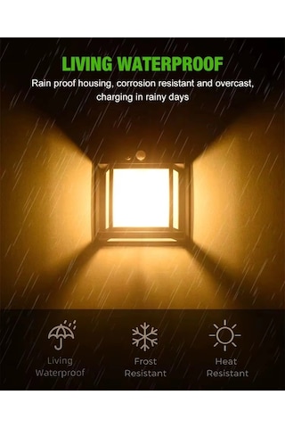 Fithome Or-228 Hareket Sensörlü Su Geçirmez Solar Bahçe Aydınlatma Duvar Lambası