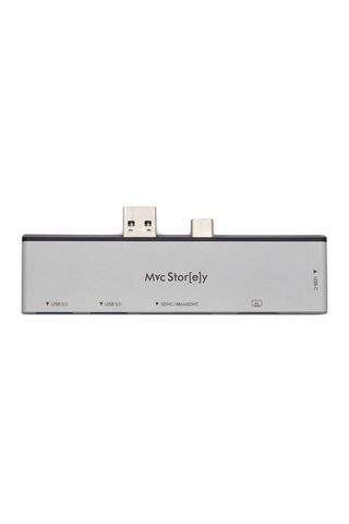 Surface Pro 7 Hdmı Çevirici Usb Çoklayıcı 4K Usb-C Çevirici-Gümüş