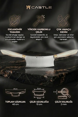 Papatya Serisi Pizza Börek Mutfak Bıçağı Pide Kıyma Salata Mutfak Şef Bıçak Zırhı Mft-4756 Beyaz