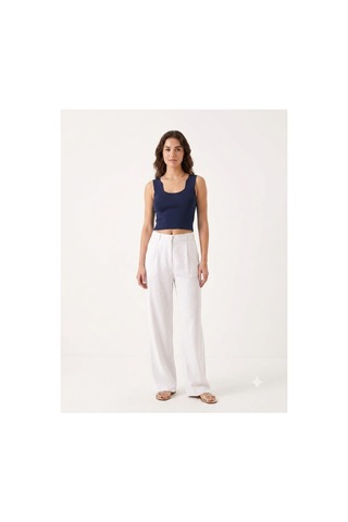 Onno Style Women Kolsuz Askılı Kare Yaka Kadın Triko Bluz Lacivert