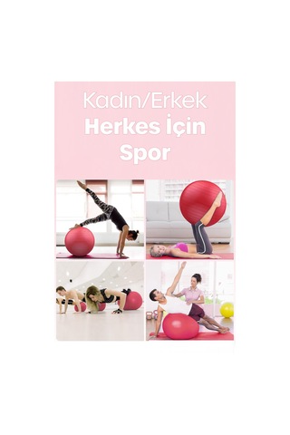 65 Cm Pilates Topu Ve Pompa Seti 155-170 Cm Boy İçin Uygun Dayanıklı Anti-slip Kırmızı