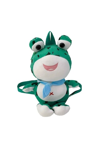 Karikatür Kurbağa Sırt Çantası Yaratıcı Büyük Gözler Peluş Dolması Bebek Çantası Çanta Büyük Kapasiteli Hayvan Omuz Çantası Açık