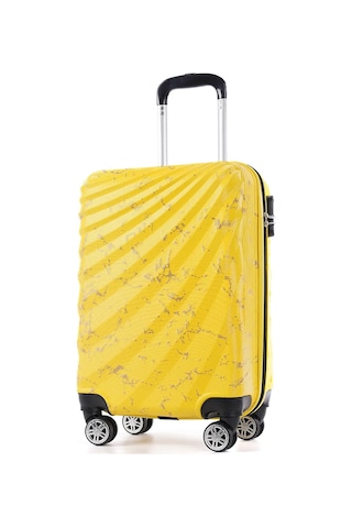 Wexta Wx-300 Baskılı Sarı Kabin Boy Valiz Sari