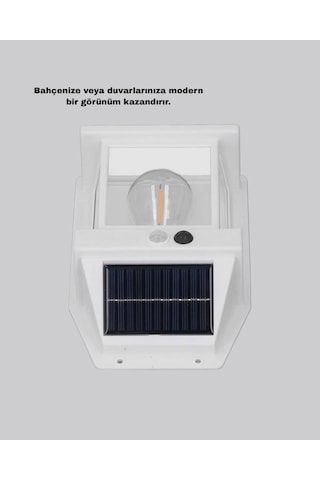 Üç Modlu Güneş Enerjili Duvar Lambası 1800mah Bataryalı Hareket Sensörlü