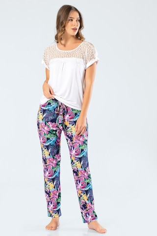 Türen 3302 Desenli Kadın Pijama Takımı - Lacivert Lacivert
