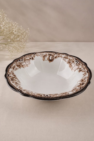 Porser Porselen Velour Brown Fulya Bowl Kase 26cm Tekli Çok renkli