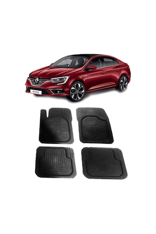 Renault Megane İle Uyumlu 3d Oto Paspas Seti, Kauçuk, Siyah