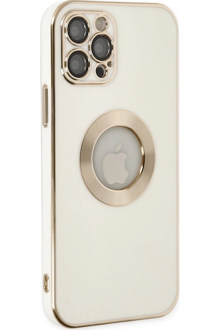 Gld-spt- Newface Apple Uyumlu iPhone 12 Pro Max Kılıf Store Silikon - Beyaz