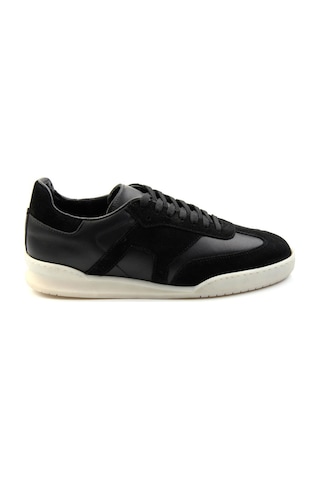 Siyah Hakiki Deri Erkek Sneaker E01442500102 Siyah