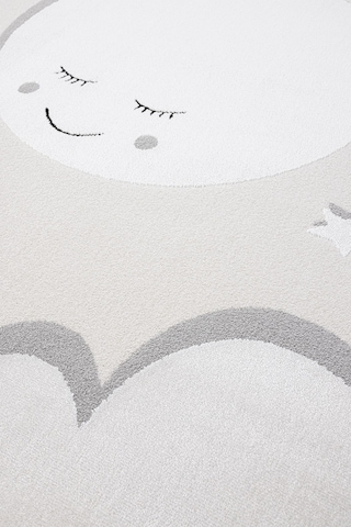 Sparkle Krem Gri Anne Çocuk Bulut Figürlü Çocuk Odası Halısı 133x Gri