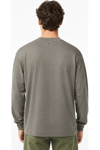 Lacoste Men's Loose Fit Mens Sweatshirt Bol Kesim Bisiklet Yaka Organik Pamuk Erkek Sweatshirt Gri