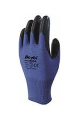 Beybi Nitril Poly Pnzebra 9 Beden Mavi Siyah Eldiven 12li Paket En388 3131x