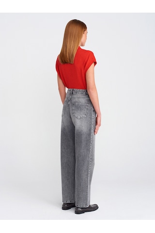 Dilvin 71772 Kar Yıkama Denim Mom Pantolon-antrasit Antrasit