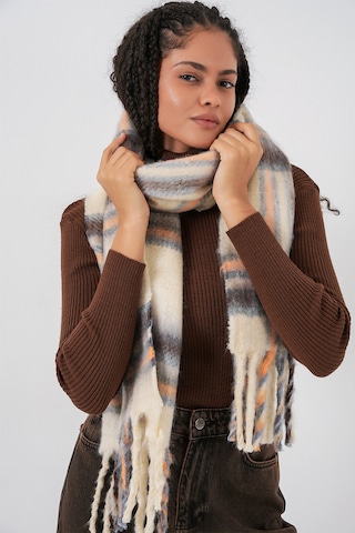 Kadın Yumuşak Dokulu Kalın Şal Atkı 15951 - C. Bej Bej