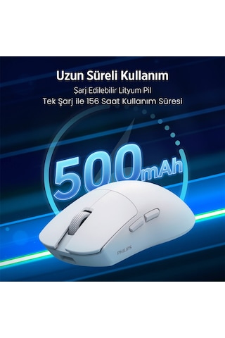 Philips EVNIA Serisi SPK9618 Kablosuz Bluetooth Dual Mod 26000DPI 6 Tuşlu Optik Oyuncu Mouse Siyah
