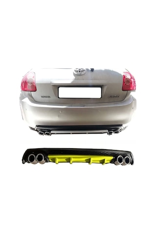Toyota Auris Sarı Difüzör Çiftli Yuvarlak Egzoz Görünümlü D Tip Difizör