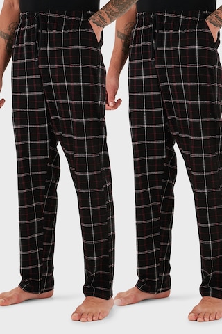 Buratti Pamuklu Regular Fit Normal Bel Düz Paça Cepli 2'Li Paket Erkek Pijama Altı 6574003S2 Siyah Bordo-Siyah Bordo