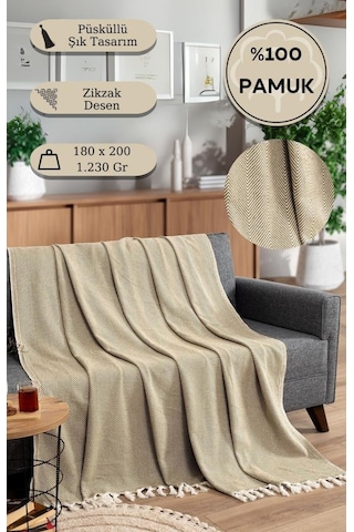 Battaniye Pamuk Miren 180x200 Cm Hardal