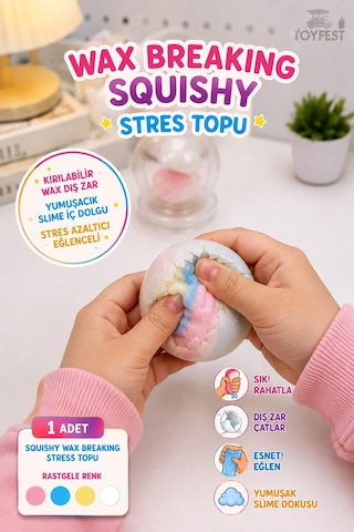Squishy Wax Breaking Stress Topu Cotton Candy Slime Oyuncak Sıkılabilir Antistres Kapsül Çok Renkli