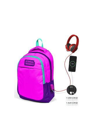 Coral High Kız Çocuk Okul Çantası Ve Beslenme Çantası Seti Pembe Mavi