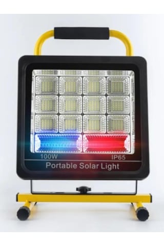 Güneş Enerjili Solar Şarj Edilebilir 4 Modlu Acil Durum Led Panel Sarı - Siyah