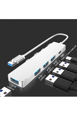 Macbook Uyumlu Usb Çoğaltıcı 4 Port 3xusb2.0 / 1xusb3a 1xtype-c P