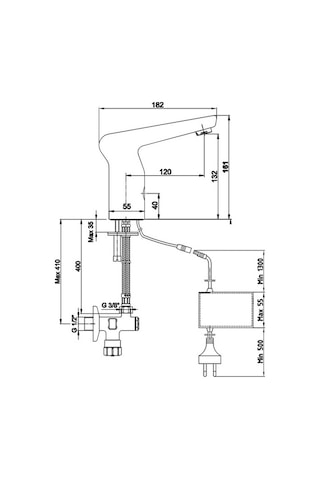 Eca 108108048 Elektrikli Tek Su Girişli Fotoselli Lavabo Musluğu