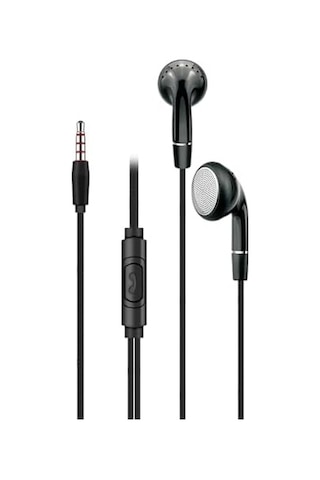 K105 Stereo 130 Cm Klasik Çivi Jack Efsane Düz Model Dahili Mikrofonlu Kablolu Hifi Hd Ses Kablolu Kulaklık Siyah