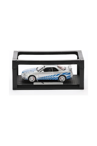 1:24 Ölçek Sesli Işıklı 4 Kapısı Kaput Ve Bagajı Açılan Stantlı Model Araç Gtr Gri