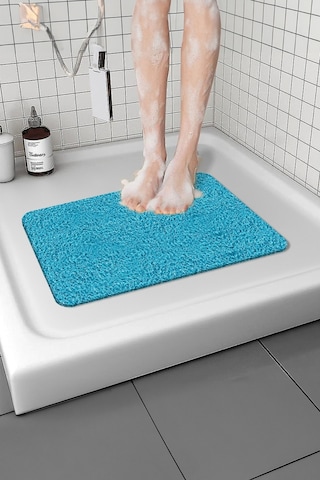 Banyo Küvet Paspası Su Emici Kaymaz Yumuşak Ve Esnek Paspas Islak Zemin Hijyenik Paspas 40x60 Cm Mavi