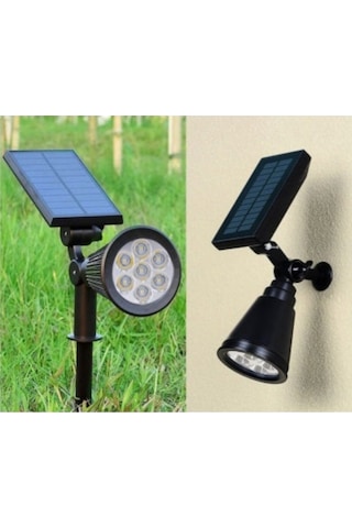 7W Solar Güneş Enerjili Kazıklı Çim Armatür & Bahçe Aydınlatma-Beyaz Işık