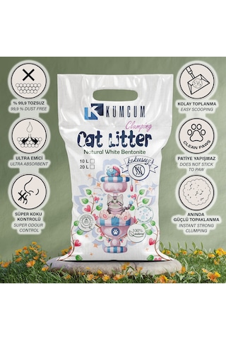 Cat Litter Kumcum Cat Litter Doğal Organik Naturel Kedi Kumu 20 L