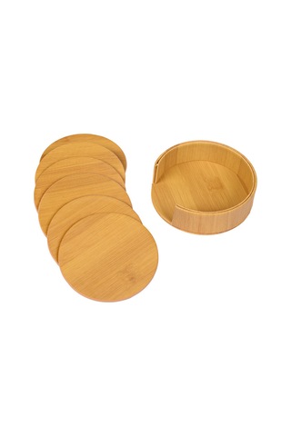 Fosenze 6'lı Pu Deri İçecek Altlığı Seti - Bambu Desenli, Isı Ve Nem Korumalı, Masa Ve Dekor Aracı Diğer