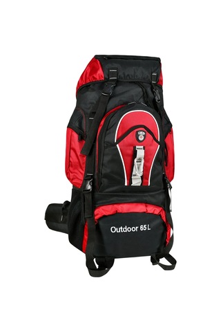 Cakard Unisex Dağcı Sırt Gezi Seyahat Kamp Çantası 65+10 Lt Kırmızı