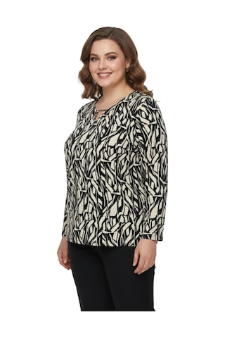 Linsolita Kadın V Yaka Modelli Baskılı Bluz Bgl-st05102 Taş