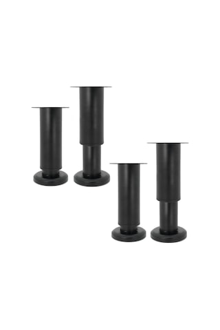 Tenfowee Ayarlanabilir Yükseklikli Güçlü Mobilya Ayakları - 12-18cm Geniş Taban, Siyah 4'lü Set