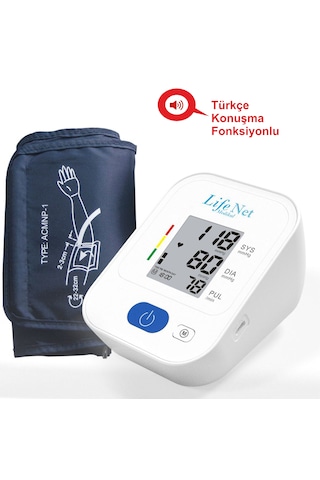 Life Net Medikal Dijital Üst Koldan Ölçer Tam Otomatik Tansiyon Aleti Renkli Ekran-bp310at