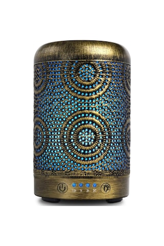 Salking 100 Ml Metal Aroma Difüzörü, 7 Renk Işık, Zamanlayıcılı, Sessiz Ve Otomatik Kapanmalı Oksimetre